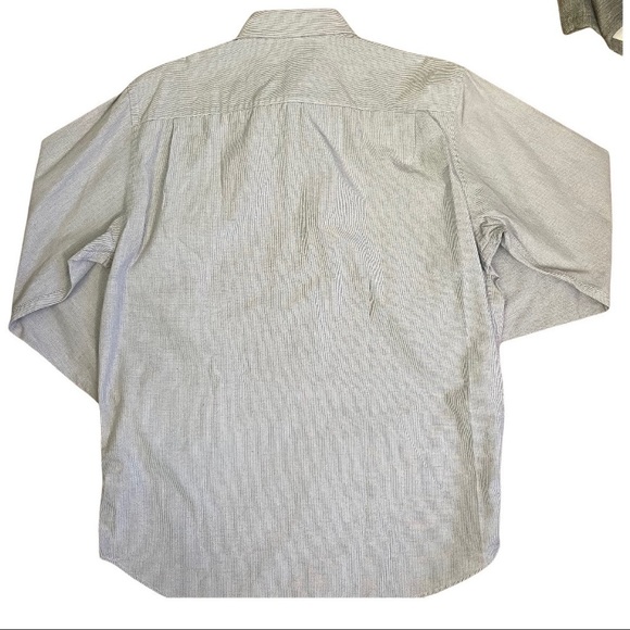 Banana Republic Men’s Med 15-15.5  Grey Plaid Long Sleeved Dress Shirt - Picture 5 of 12